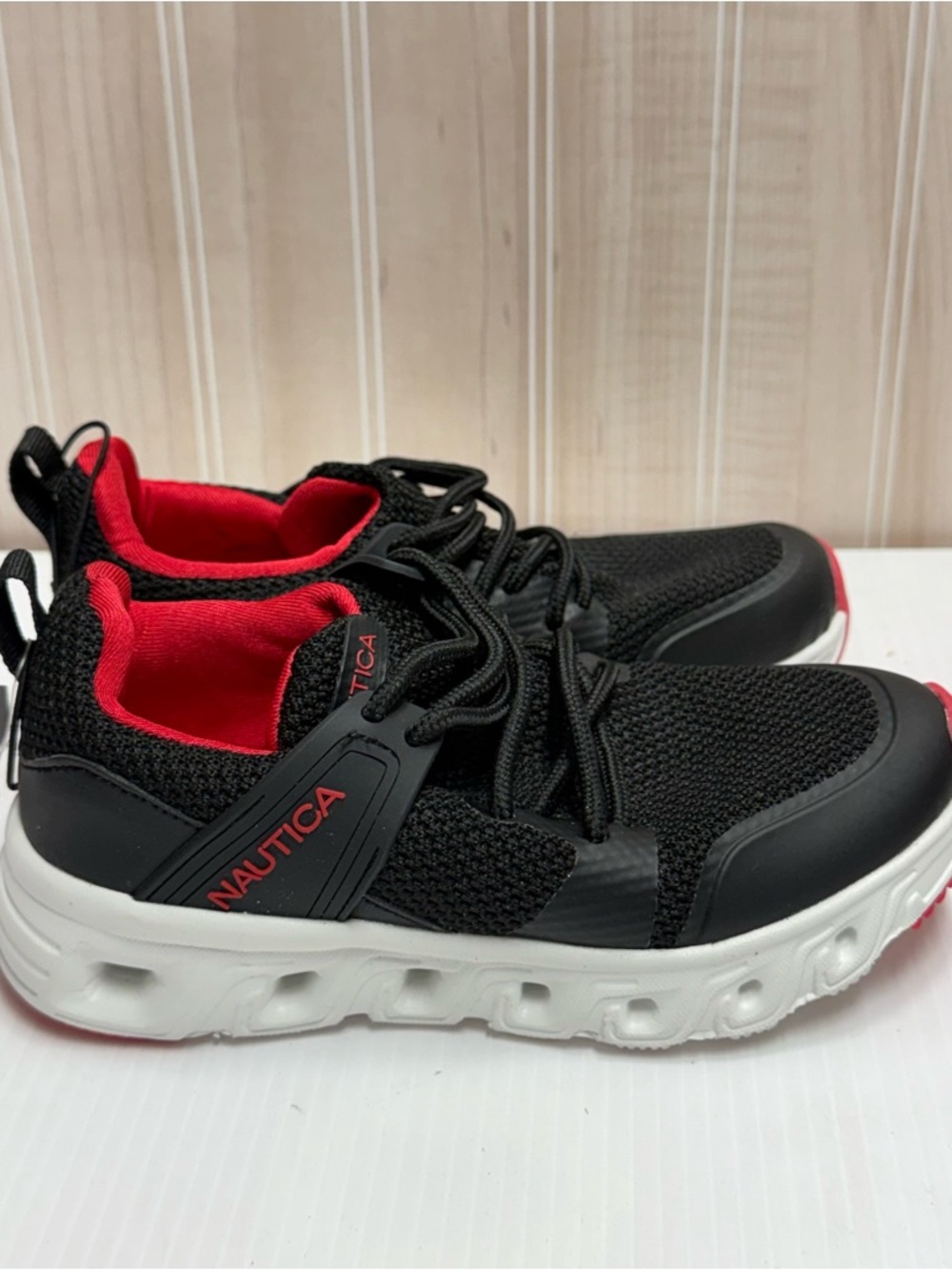Nautica Kids Black Sneakers with Red Lining